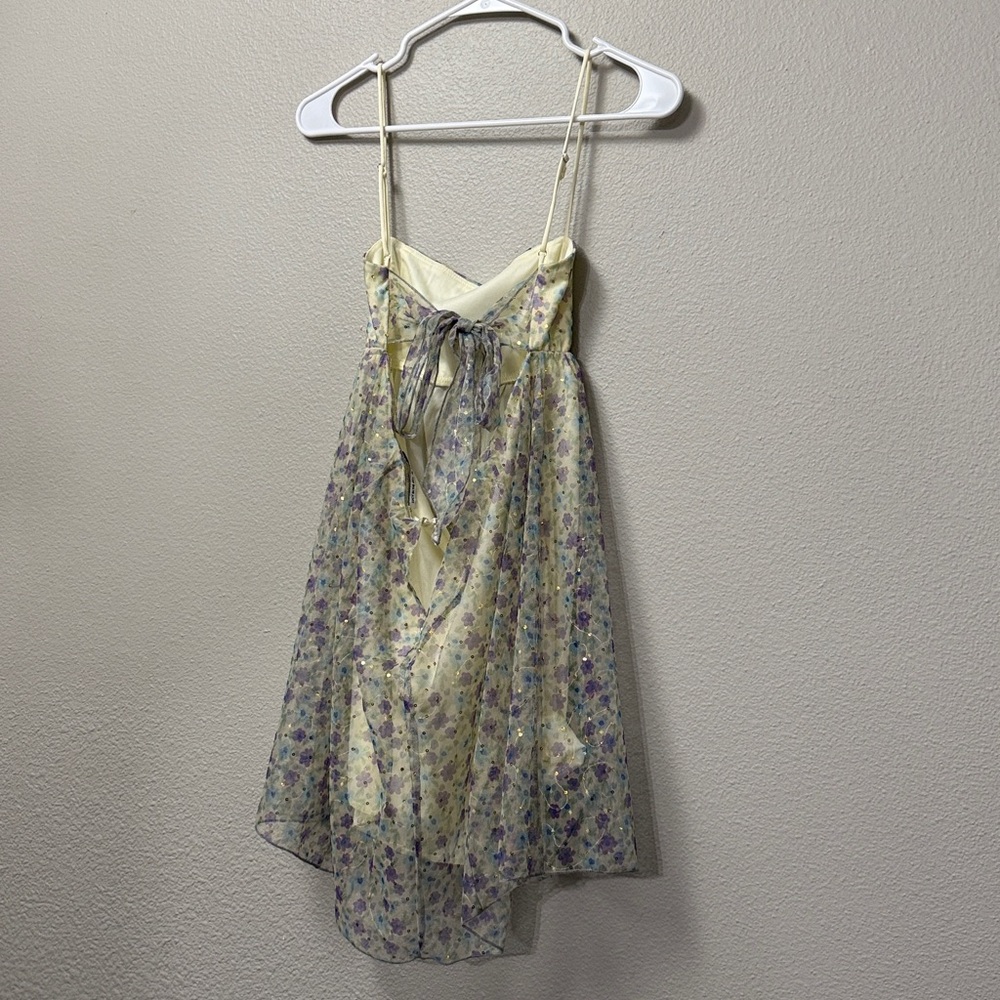 Lucy in the Sky Mesh Sequin Floral Babydoll Dress - Picture 7 of 13
